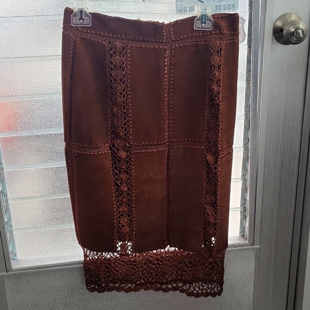Boho Suede Skirt Vintage